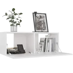 Meubles Tv-vidaXL Meuble TV 80x30x30 cm Bois d'ingénierie Blanc