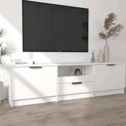 Meubles Tv-vidaXL Meuble TV 140x35x40 cm Bois d'ingénierie Blanc