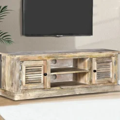 vidaXL Meuble TV Bois de manguier massif