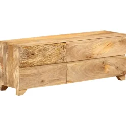 vidaXL Meuble TV Bois de manguier solide 110x30x40 cm