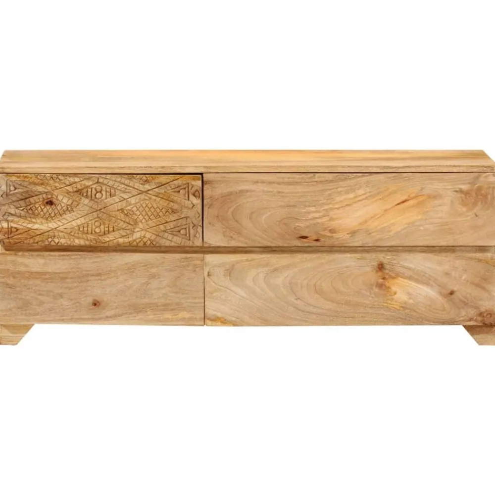 vidaXL Meuble TV Bois de manguier solide 110x30x40 cm