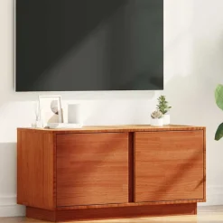 Meubles Tv-vidaXL Meuble TV Brun cire 80 x 35 x 40,5 cm Pin massif Marron cire
