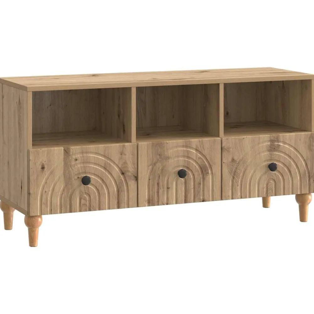vidaXL Meuble TV Chêne Artisanal 102 x 34,5 x 50 cm Bois d’ingénierie