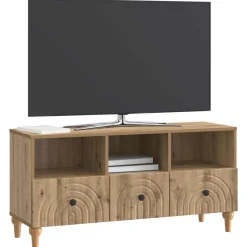 vidaXL Meuble TV Chêne Artisanal 102 x 34,5 x 50 cm Bois d’ingénierie