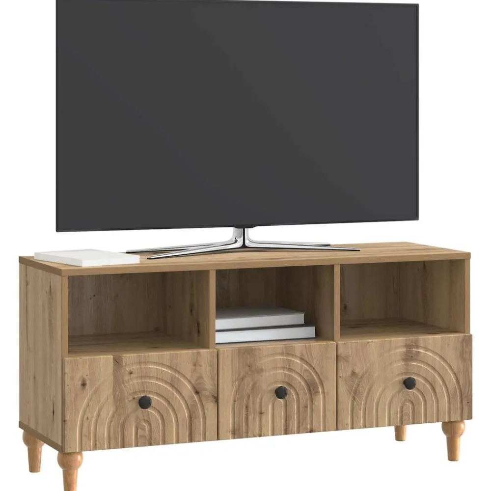 vidaXL Meuble TV Chêne Artisanal 102 x 34,5 x 50 cm Bois d’ingénierie