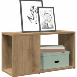 Étagères-vidaXL Meuble TV chêne artisanal 60x24x32 cm bois d'ingénierie ch&ecirc;ne artisanal