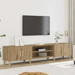 Meubles Tv-vidaXL Meuble TV chêne artisanal 180x31,5x40 cm bois d'ingénierie ch&ecirc;ne artisanal