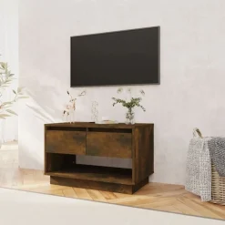 vidaXL Meuble TV chêne fumé 70x41x44 cm bois d'ingénierie