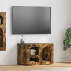vidaXL Meuble TV Chêne fumé 60 x 35 x 40 cm Bois d'ingénierie