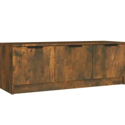 vidaXL Meuble TV Chêne fumé 102x35x36,5 cm Bois d'ingénierie