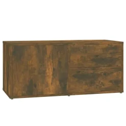 Meubles Tv-vidaXL Meuble TV Chêne fumé 80x34x36 cm Bois d'ingénierie Ch&ecirc;ne fumé