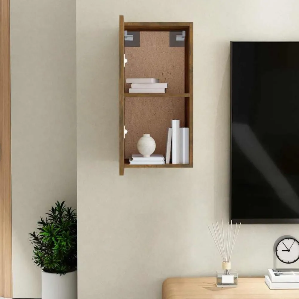 Meubles Tv-vidaXL Meuble TV Chêne fumé 30,5x30x60 cm Bois d'ingénierie Chêne fumé