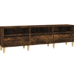 Meubles Tv-vidaXL Meuble TV chêne fumé 150x30x44,5 cm bois d'ingénierie Ch&ecirc;ne fumé