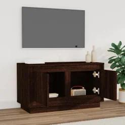 vidaXL Meuble TV chêne marron 80x35x45 cm bois d'ingénierie