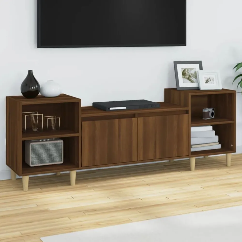 Meubles Tv-vidaXL Meuble TV Chêne marron 160x35x55 cm Bois d'ingénierie Chêne marron