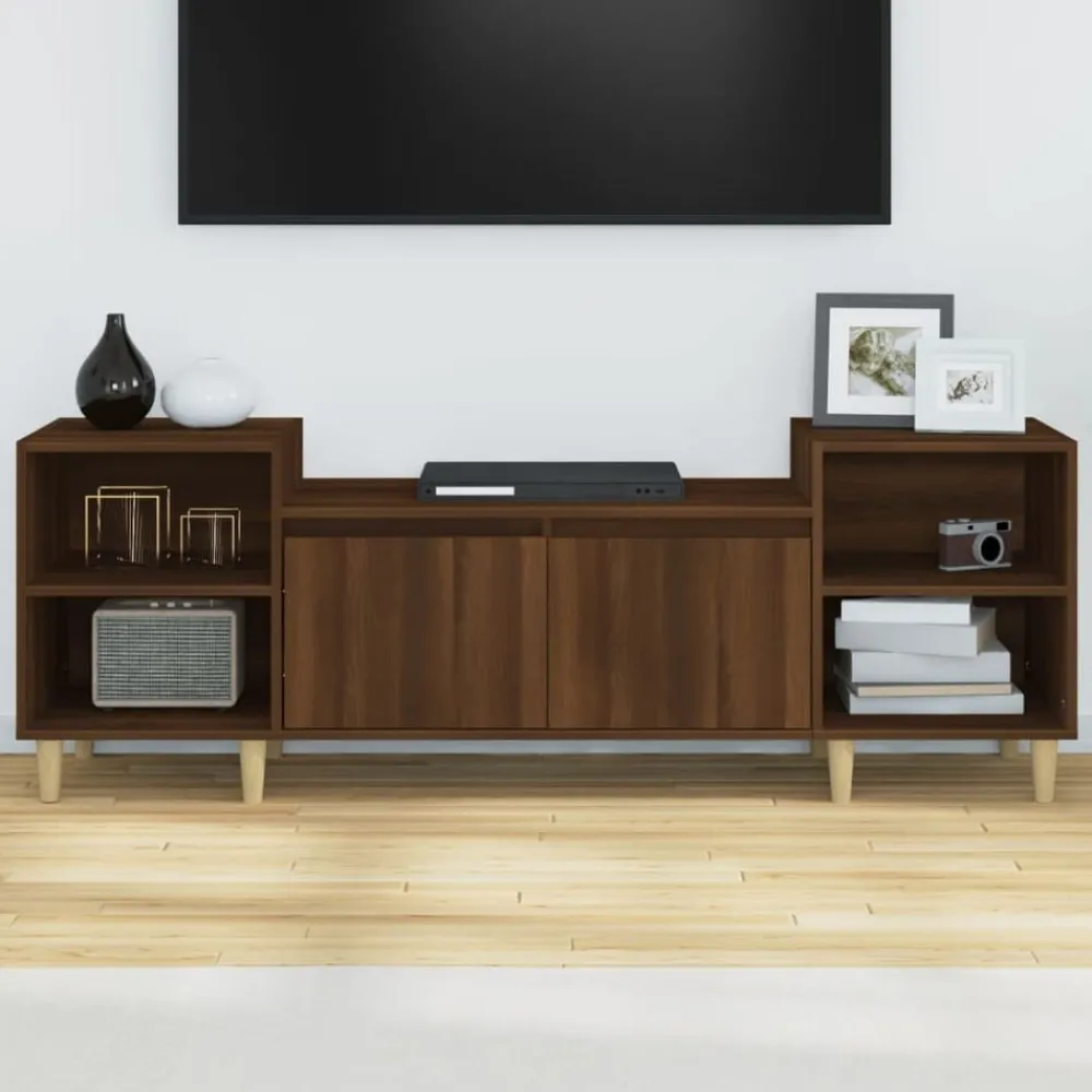 Meubles Tv-vidaXL Meuble TV Chêne marron 160x35x55 cm Bois d'ingénierie Chêne marron