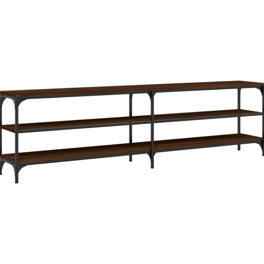 vidaXL Meuble TV chêne marron 180x30x50 cm bois d'ingénierie et métal