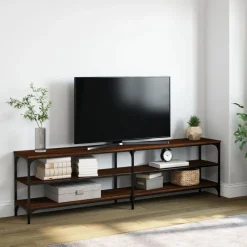 vidaXL Meuble TV chêne marron 180x30x50 cm bois d'ingénierie et métal