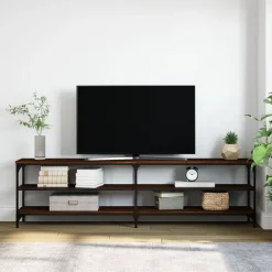 vidaXL Meuble TV chêne marron 180x30x50 cm bois d'ingénierie et métal