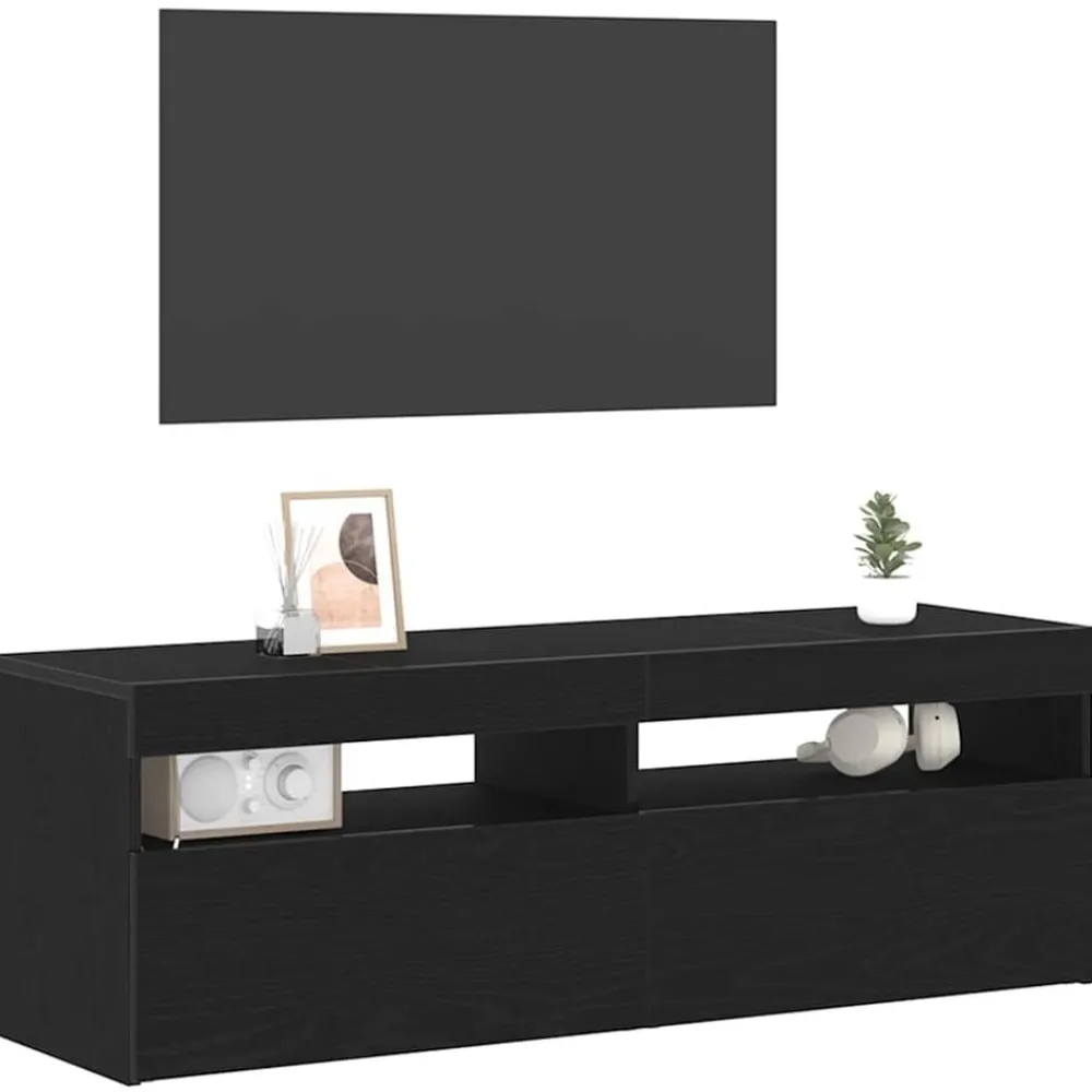 vidaXL Meuble TV Chêne noir 120 x 35 x 40 cm Bois d'ingénierie