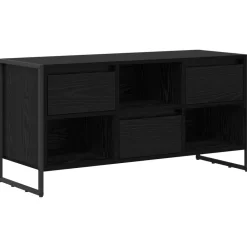 Meubles Tv-vidaXL Meuble TV Chêne noir 100 x 36 x 49,5 cm Bois d'ingénierie Chêne noir