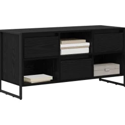 Meubles Tv-vidaXL Meuble TV Chêne noir 100 x 36 x 49,5 cm Bois d'ingénierie Ch&ecirc;ne noir
