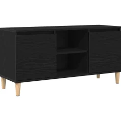 Meubles Tv-vidaXL Meuble TV Chêne noir 102 x 35 x 50 cm Bois d'ingénierie Chêne noir