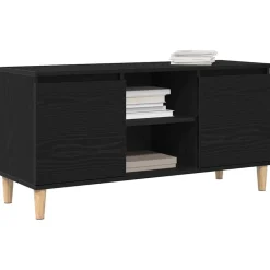 Meubles Tv-vidaXL Meuble TV Chêne noir 102 x 35 x 50 cm Bois d'ingénierie Ch&ecirc;ne noir