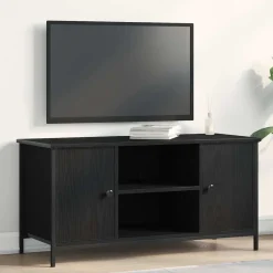 Meubles Tv-vidaXL Meuble TV Chêne noir 100 x 40 x 50 cm Bois d'ingénierie Ch&ecirc;ne noir