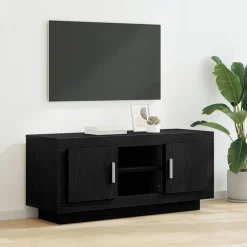 Meubles Tv-vidaXL Meuble TV Chêne noir 102 x 35 x 45 cm Bois d'ingénierie Ch&ecirc;ne noir