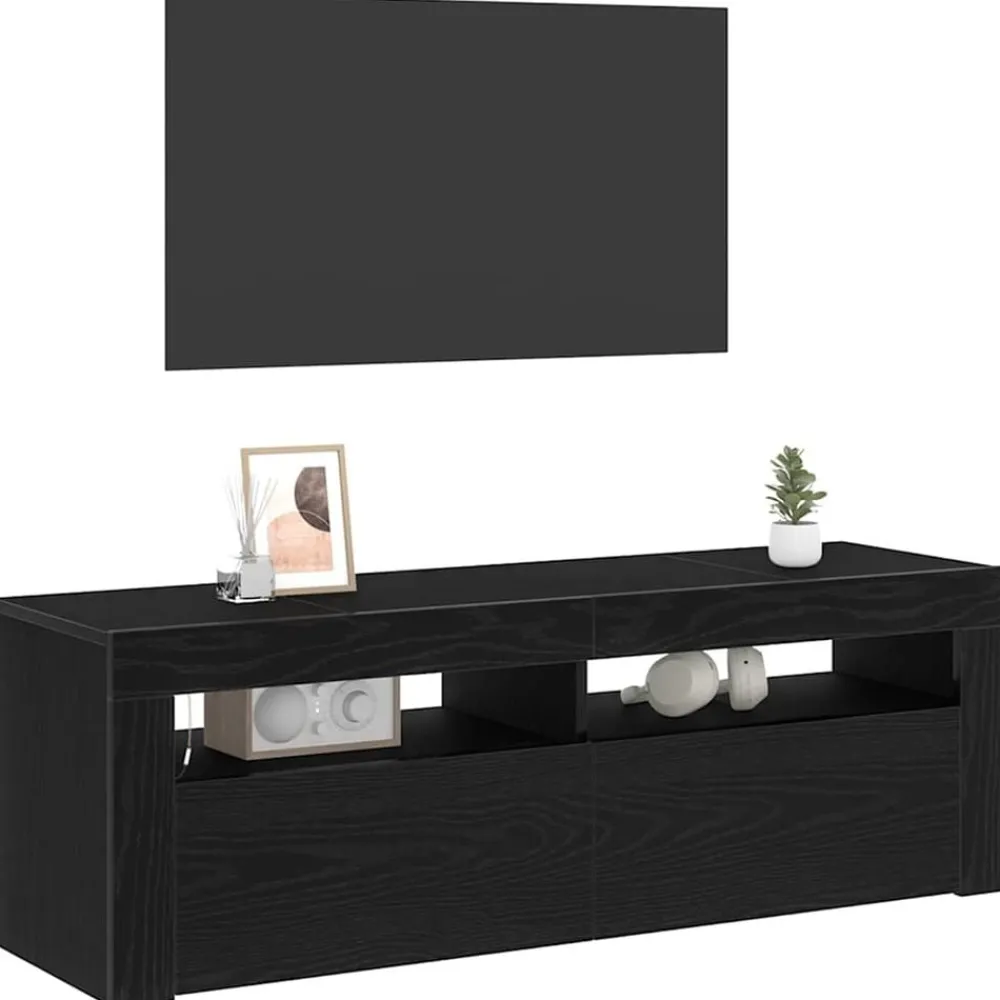 vidaXL Meuble TV Chêne noir 120 x 35 x 40 cm Bois d'ingénierie