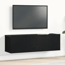 Meubles Tv-vidaXL Meuble TV Chêne noir 100 x 30 x 30 cm Bois d'ingénierie Ch&ecirc;ne noir