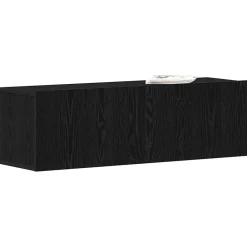 Meubles Tv-vidaXL Meuble TV Chêne noir 100 x 30 x 30 cm Bois d'ingénierie Ch&ecirc;ne noir