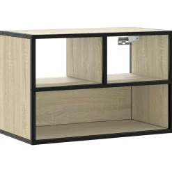 Meubles Tv-vidaXL Meuble TV chêne sonoma 60x31x39,5 cm bois d'ingénierie et métal Ch&ecirc;ne sonoma