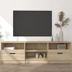vidaXL Meuble TV Chêne sonoma 150x33,5x45 cm Bois d'ingénierie