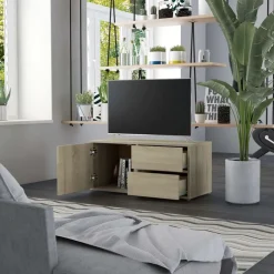 Meubles Tv-vidaXL Meuble TV Chêne sonoma 80x34x36 cm Bois d'ingénierie Ch&ecirc;ne sonoma