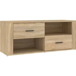 Meubles Tv-vidaXL Meuble TV Chêne sonoma 100x35x40 cm Bois d'ingénierie Ch&ecirc;ne sonoma