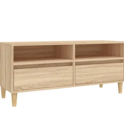 vidaXL Meuble TV chêne sonoma 100x34,5x44,5 cm bois d'ingénierie