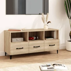 vidaXL Meuble TV Chêne sonoma 102x35x50 cm Bois d'ingénierie