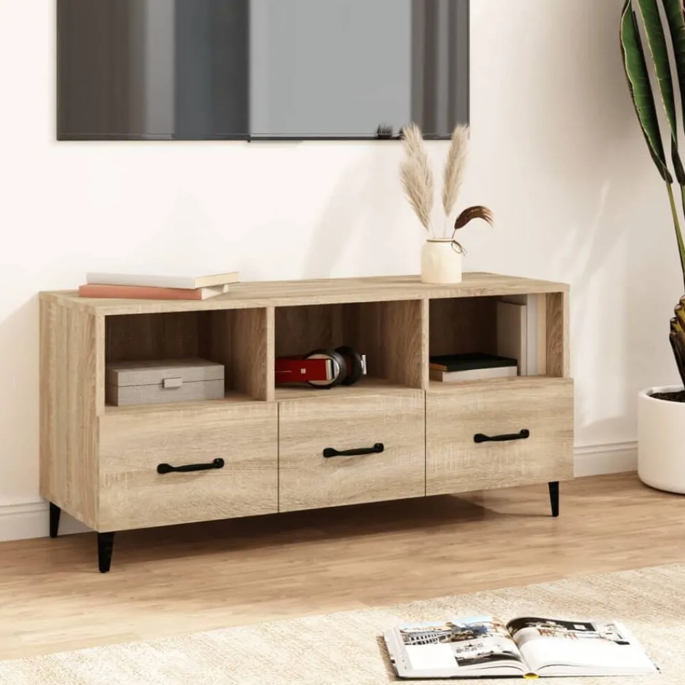 vidaXL Meuble TV Chêne sonoma 102x35x50 cm Bois d'ingénierie