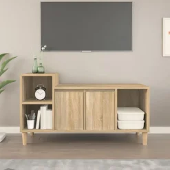 Meubles Tv-vidaXL Meuble TV Chêne sonoma 100x35x55 cm Bois d'ingénierie Ch&ecirc;ne sonoma