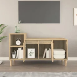 Meubles Tv-vidaXL Meuble TV Chêne sonoma 100x35x55 cm Bois d'ingénierie Ch&ecirc;ne sonoma