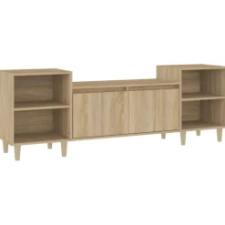 Meubles Tv-vidaXL Meuble TV Chêne sonoma 160x35x55 cm Bois d'ingénierie Ch&ecirc;ne sonoma