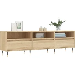 vidaXL Meuble TV chêne sonoma 150x30x44,5 cm bois d'ingénierie