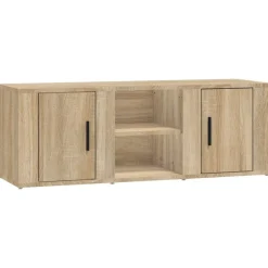 Meubles Tv-vidaXL Meuble TV Chêne sonoma 100x31,5x35 cm Bois d'ingénierie Ch&ecirc;ne sonoma