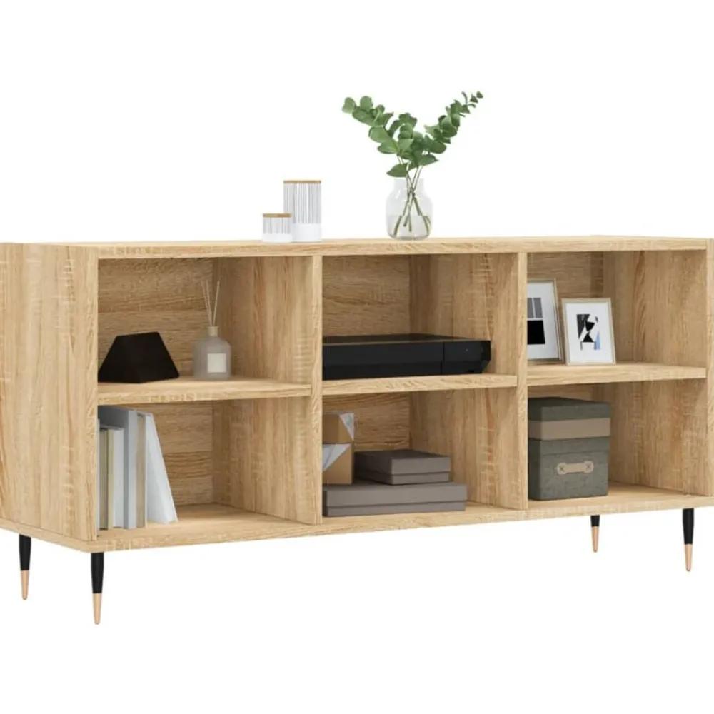 vidaXL Meuble TV chêne sonoma 103,5x30x50 cm bois d'ingénierie