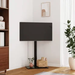 vidaXL Meuble TV d'angle 1 niveau pour 32-65 pouces noir