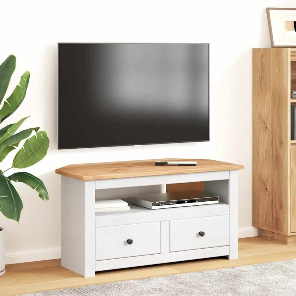 vidaXL Meuble TV d'angle 93x49x49 cm Pin Assortiment Panama