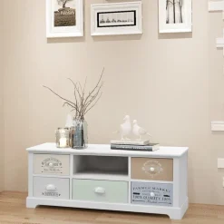 vidaXL Meuble TV en style français Bois