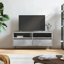 Meubles Tv-vidaXL Meuble TV 100x34,5x44,5 cm bois d'ingénierie Gris béton
